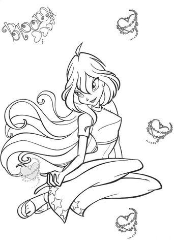 Princess Bloom, Guardian Fairy Coloring Page